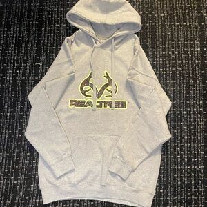Realtree Gray Hoodie with Gold Logo